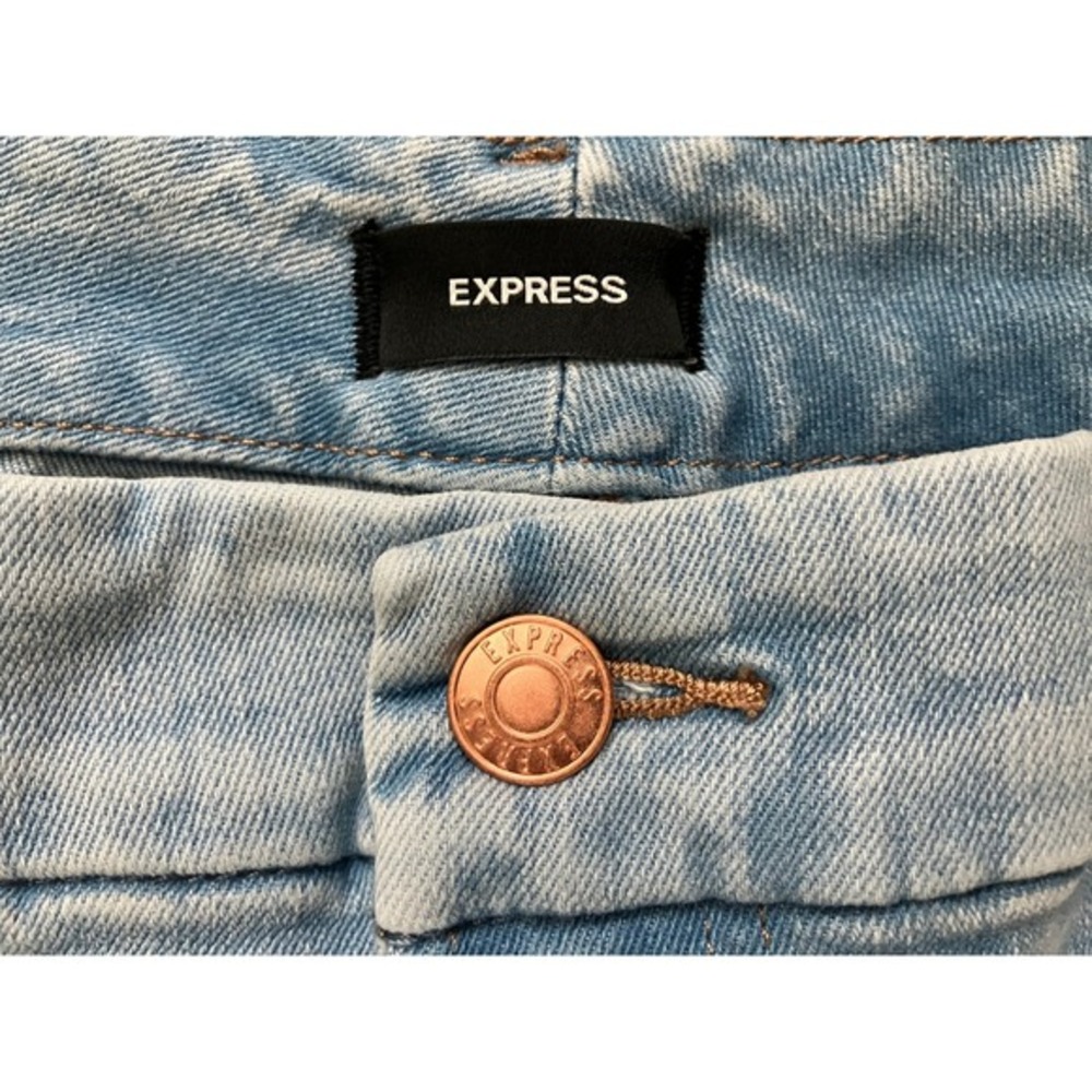 Express Skinny Mid Rise Hyper Stretch Light Wash Jeans Women Size Short 12 14 16 - Picture 3 of 10
